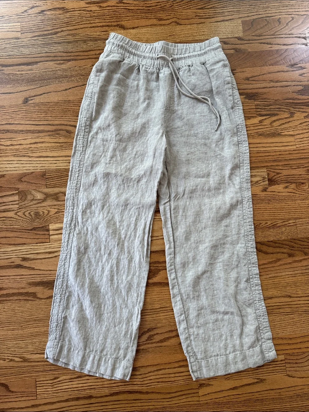 Quince- 100% European Linen Wide Leg Pants, Flax, Medium, Long